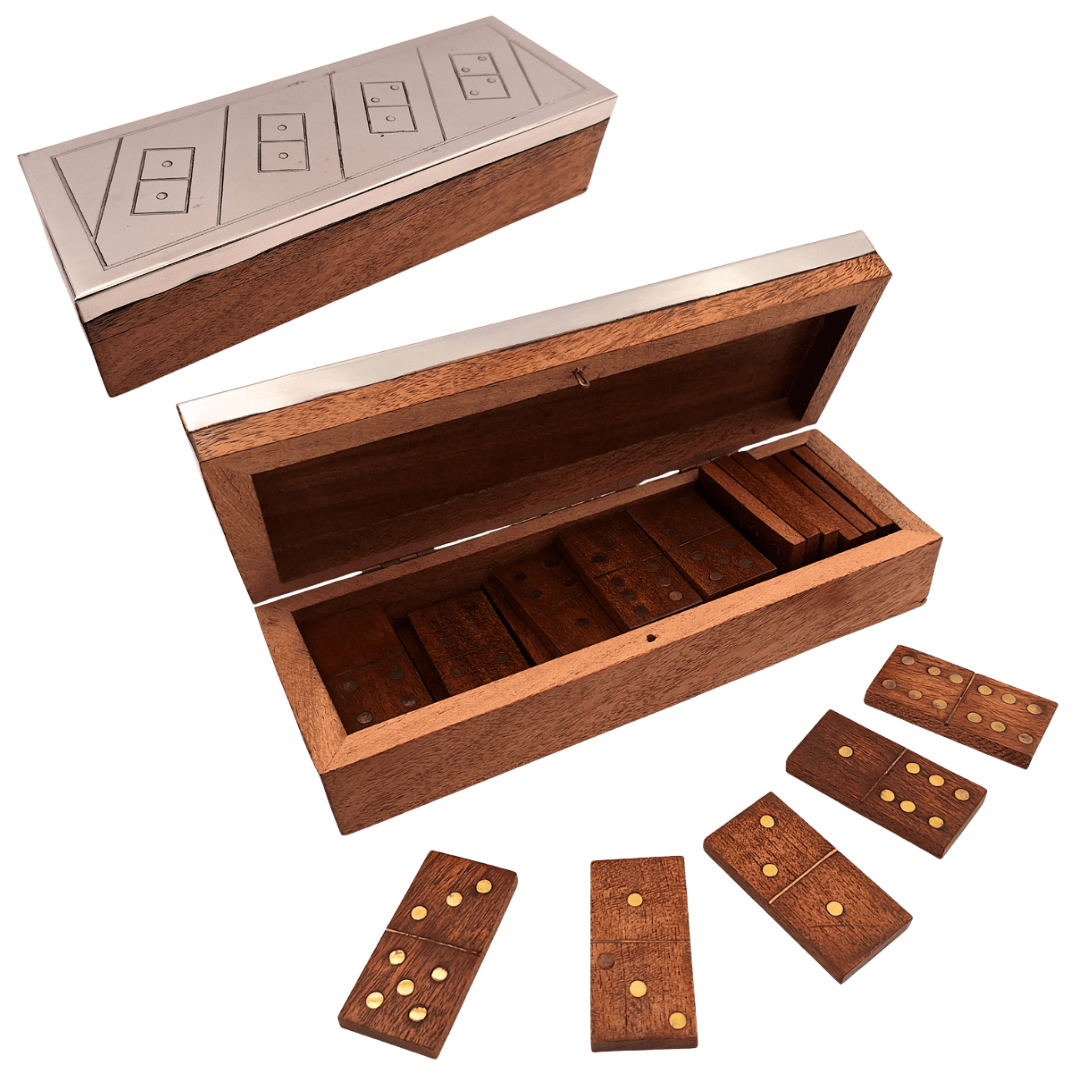 Domino in Houten Doos met Aluminium Bovenkant - DO-017