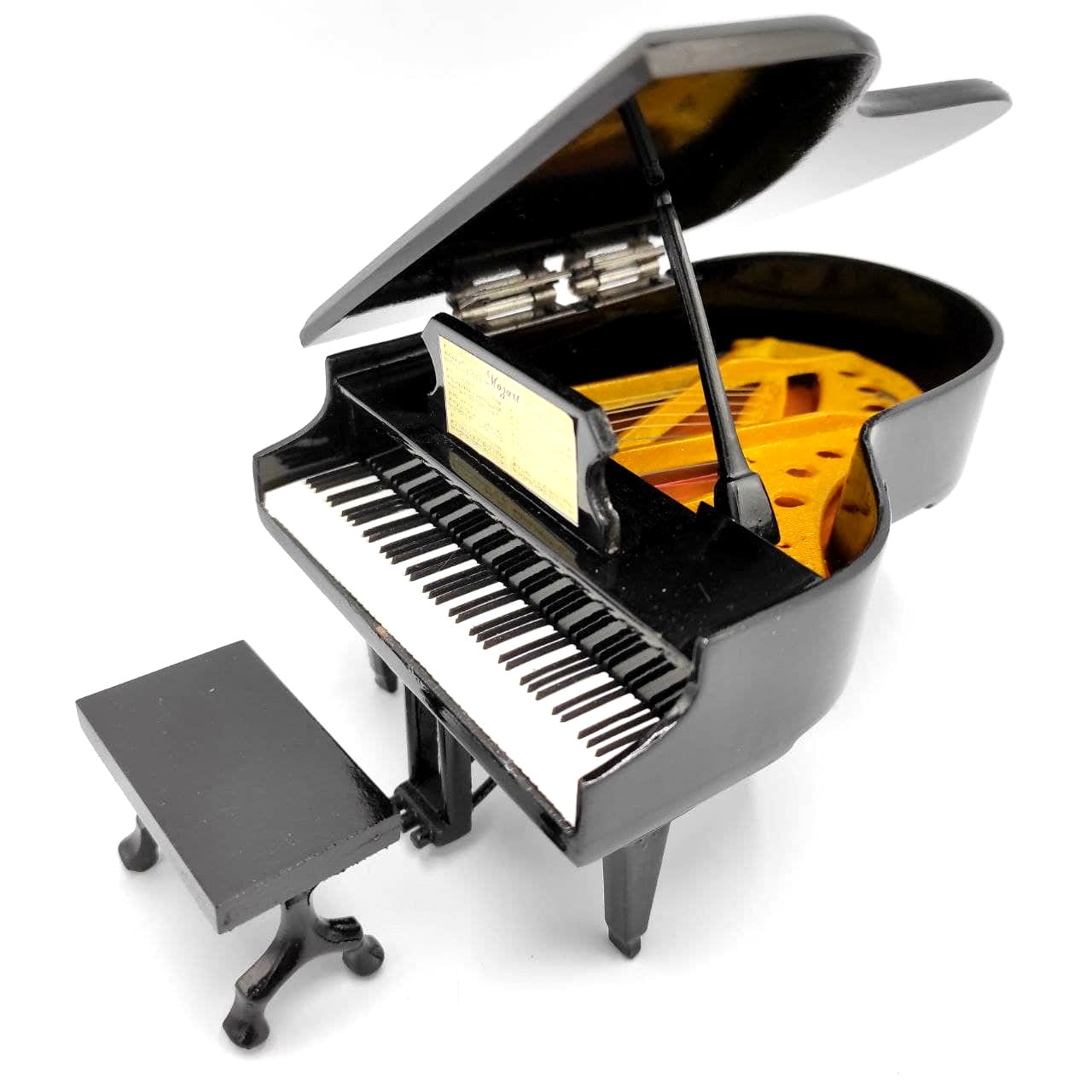 Mini-piano met mogelijkheid tot personalisatie met gravure, zwart, met de hand gemaakt van balsahout, schaal 1:10, ideaal als cadeau voor pianisten en muziekliefhebbers, hoogte 8 cm