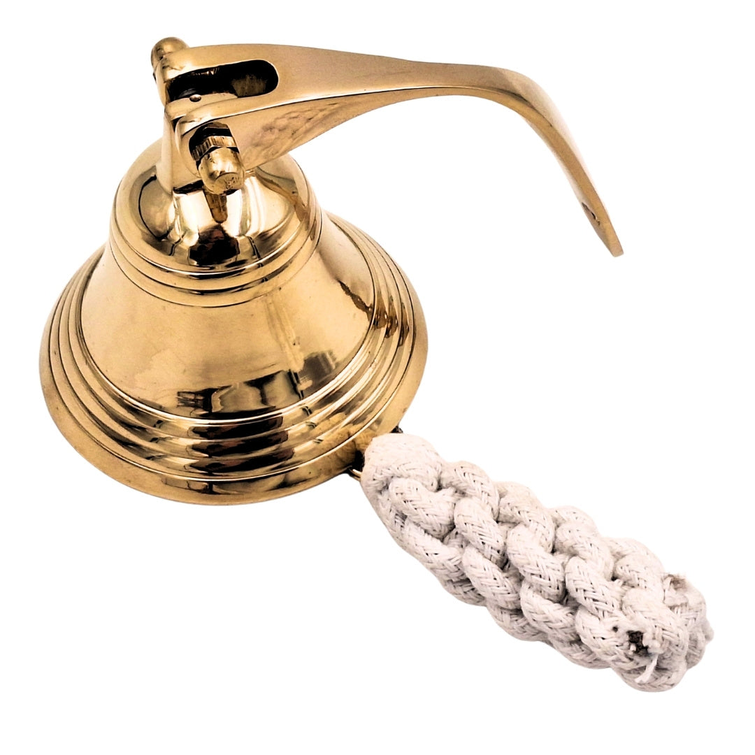 Messing scheepsbel 7,5 cm met mogelijkheid tot graveren - Ideaal cadeau in maritieme stijl - Goudkleurig, retrodecoratie voor huis of keuken