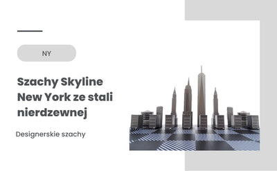 New York Skyline schaakset met gravure van roestvrij staal