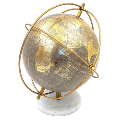 Decoratieve wereldbol op stenen voet GLB-127