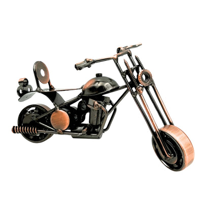 Modelmotor Chopper M33 met gravure - metaal, koper-antraciet, 15x6x9,5 cm
