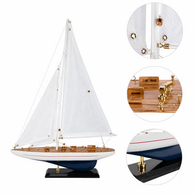 Houten jachtmodel Enterprise 49 cm met gepersonaliseerde gravure