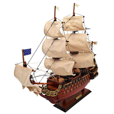 Model van het zeilschip Soleil Royal, gemonteerd, 46 cm - Handgemaakt van exotisch hout met mogelijkheid tot personalisatie door gravure