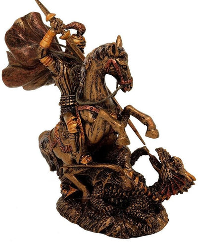 Beeldje Sint-Joris van polyresin, 13 cm, mogelijkheid tot personalisatie met gravure, ideaal cadeau voor diverse gelegenheden
