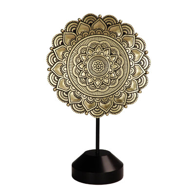 Ovaal Mandala-beeldje 35cm - gouden boeddhistische decoratie met mogelijkheid tot personalisatie van gravure