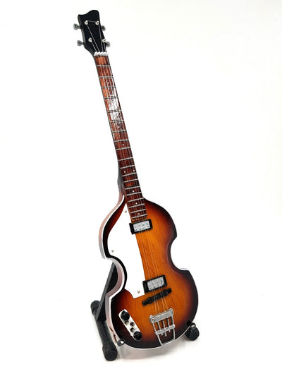 Mini-basgitaar in Paul McCartney-stijl, MGT-2028, mahoniehout, mogelijkheid tot personalisatie met gravure, ideaal als cadeau, hoogte 27,5 cm