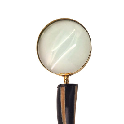 Elegante retro leesloep met messing montuur en handvat van buffelhoorn - gepersonaliseerde gravure - ideaal cadeau voor senioren - hoogwaardige vergrootlens 3.5x in vintagestijl