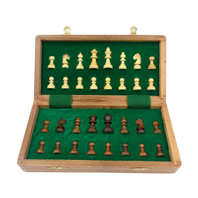 Magnetisch houten schaakspel 30x30cm opvouwbaar G614 met gravure