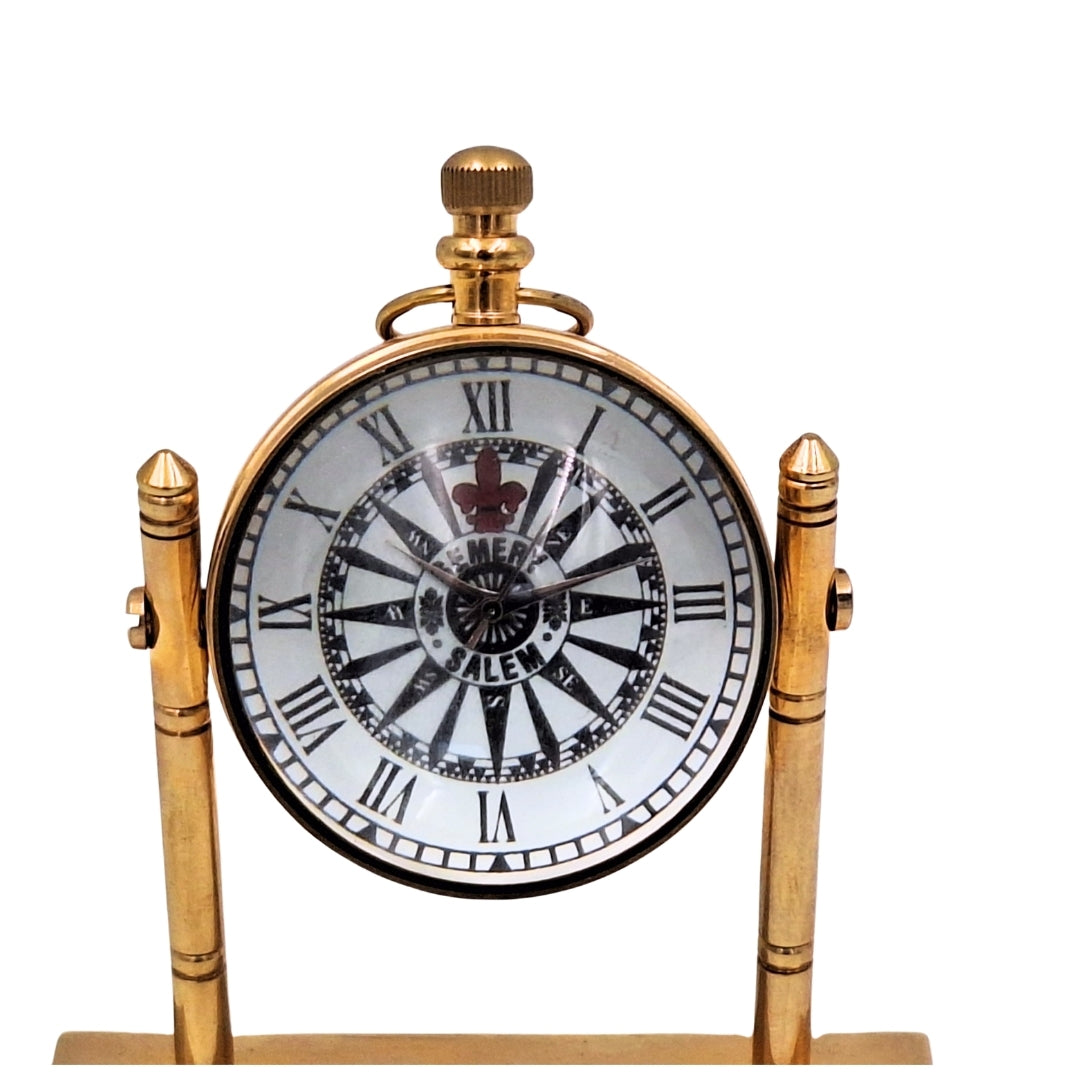 Messing maritieme bureauklok NC2963 met gepersonaliseerde gravure