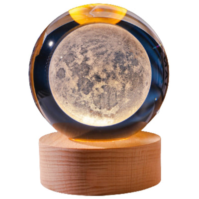 Glazen 3D-bol Maan met gravure