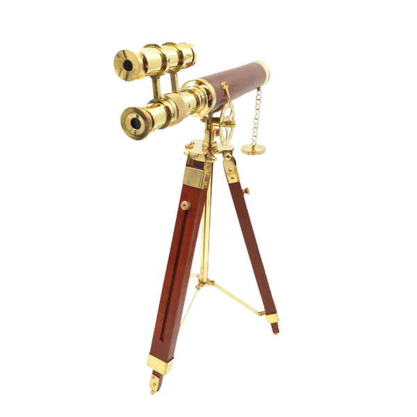 Messing telescoop op driepoot 57 cm met mogelijkheid tot personalisatie met gravure