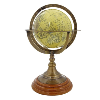 Decoratieve globe met messing voet en personaliseerbaar met gravure