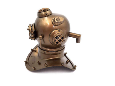 Gouden US Navy NC2084B-duikhelm van messing met mogelijkheid tot personalisatie door gravure