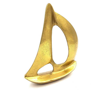 Gouden jacht van aluminium 19,5 cm met mogelijkheid tot personalisatie door gravure - elegante decoratie als cadeau voor liefhebbers van zeilen