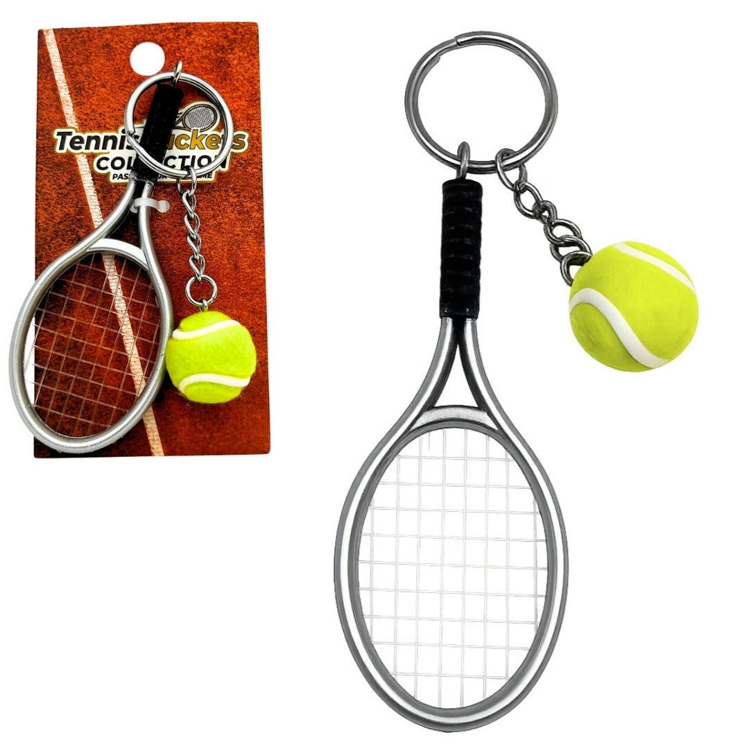Sportieve sleutelhanger tennisracket met mogelijkheid tot graveren
