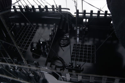 Model van het piratenschip Black Pearl BP80R met personaliseerbare gravure, lengte 89 cm, exclusief cadeau voor elke gelegenheid, kunstambacht, houten standaard