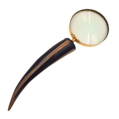 Elegante retro leesloep met messing montuur en handvat van buffelhoorn - gepersonaliseerde gravure - ideaal cadeau voor senioren - hoogwaardige vergrootlens 3.5x in vintagestijl