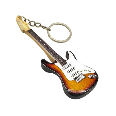 Mahoniehouten sleutelhanger in de vorm van een J. Hendrix-gitaar met mogelijkheid tot personalisatie met gravure
