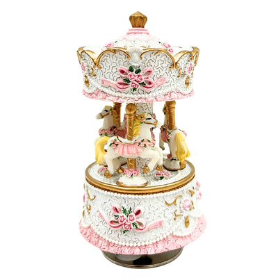Pastelkleurige carrousel-muziekdoos MP-333 met gravure