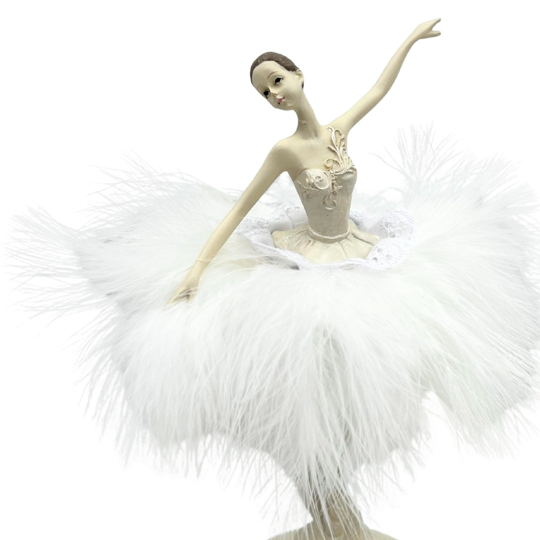 Muziekdoos ballerina Sneeuwkoningin beweegbaar 23,5 cm met gravure