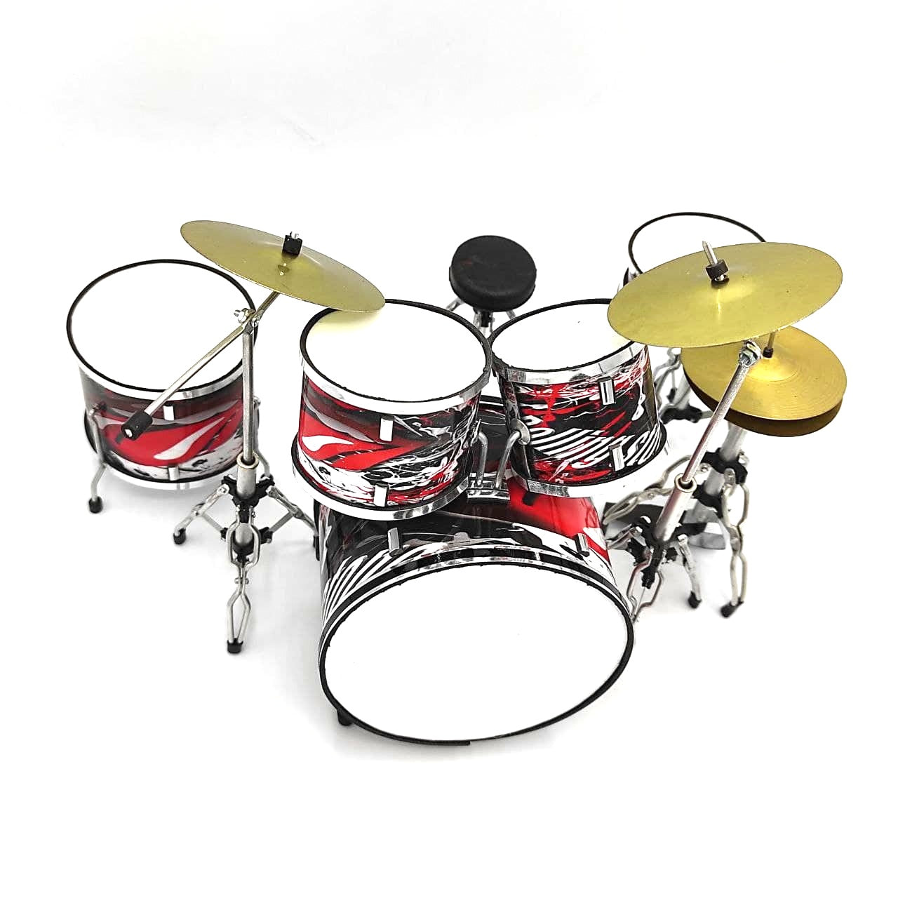 Mini-verzameldrumstel MDR-0312 met mogelijkheid tot personalisatie met gravure, van metaal en kunststof, hoogte 15cm, ideaal cadeau voor een muziekliefhebber