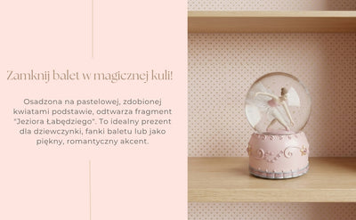 Dansende ballerina in glazen bol 12cm met mogelijkheid tot personalisatie van de gravure - elegante pastelkleurige decoratie als cadeau voor balletliefhebbers, gemaakt van polyresin en glas
