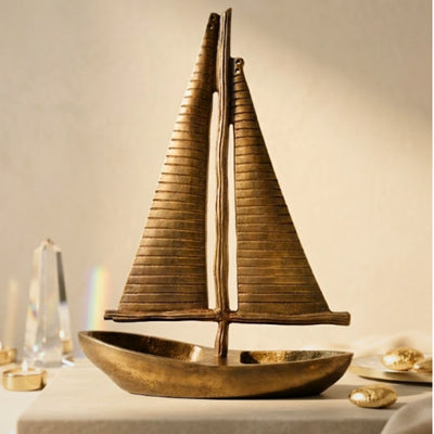 Goudkleurig Aluminium Jachtmodel 38 cm met Mogelijkheid tot Personalisatie met Gravure