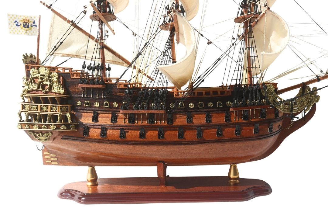 Luxueus model van het zeilschip Soleil Royal 65cm - SOL6, mogelijkheid tot personalisatie door gravure