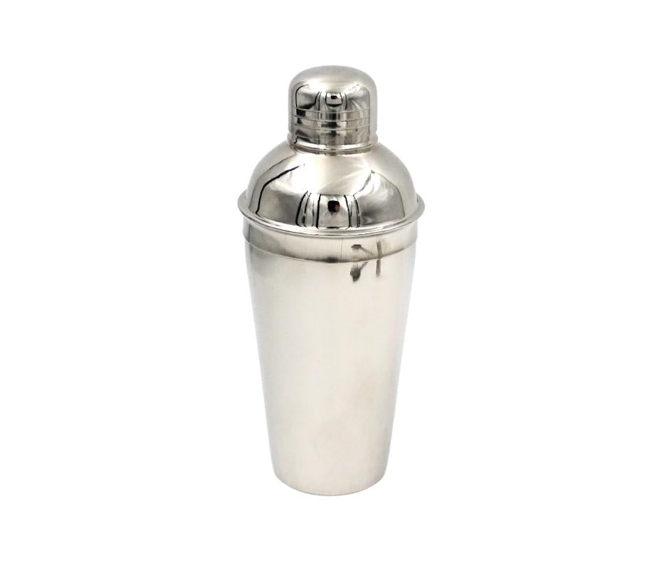 Barmanset Steel 3-delig met mogelijkheid tot personalisatie met gravure - shaker 750 ml, jigger 15/30 ml, strainer - elegant cadeau voor cocktailliefhebbers, roestvrij staal, zilverkleurig
