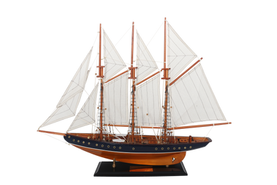 Model van schoener Atlantic 72cm - Replica van het legendarische schip, personaliseerbaar met gravure - Ideaal cadeau voor zeilliefhebbers - Gemaakt van hout met stoffen zeilen