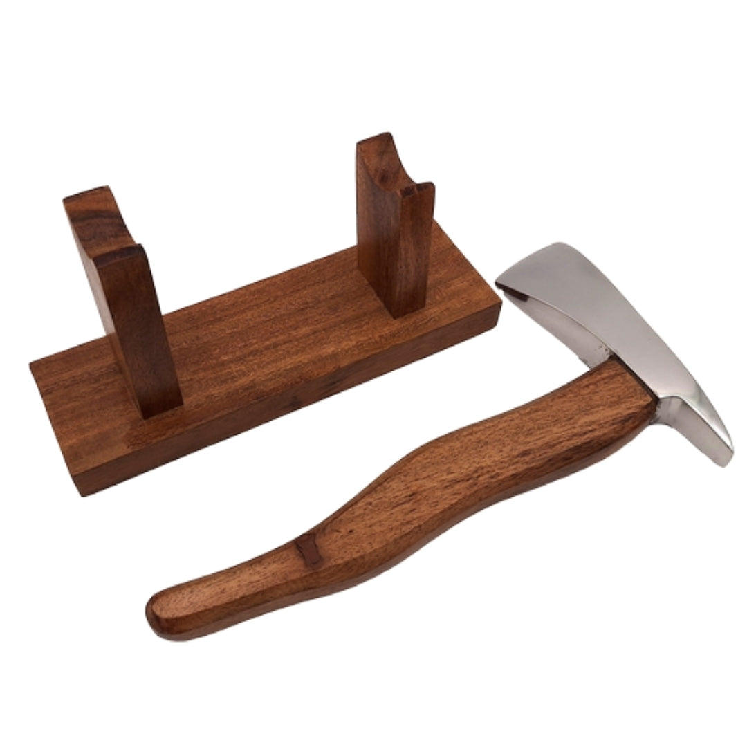Brandweerbijl met gravure - metaal-houten cadeau voor een brandweerman, hoogte 17,5 cm, zilver-bruin, gepersonaliseerd geschenk voor elke gelegenheid