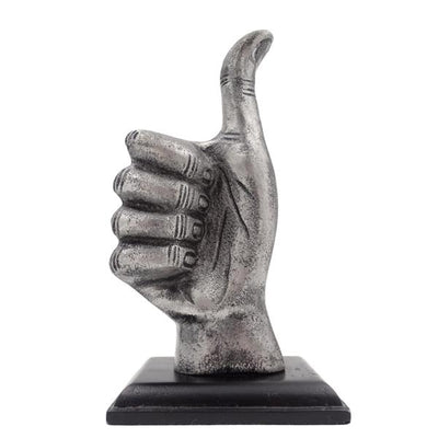 Decoratief beeldje duim „OK” van aluminium 20 cm met mogelijkheid tot personalisatie met gravure