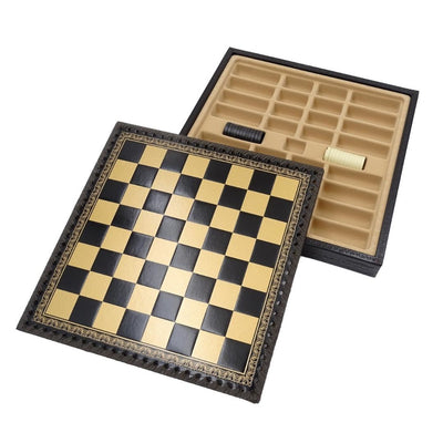 Exclusieve messing schaakset Italfama 28x28 cm met gepersonaliseerde gravure