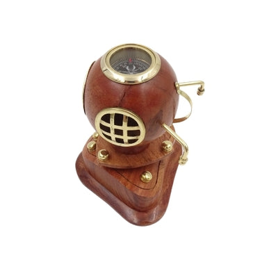 Kleine retro duikershelm met klok en personalisatie