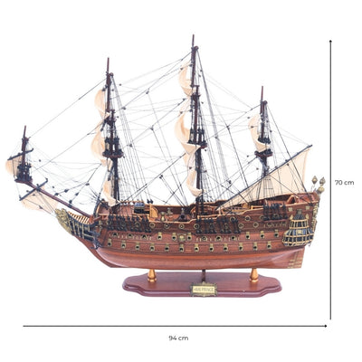 Exclusief groot model van het oorlogsschip HMS Prince 94cm met mogelijkheid tot personalisatie door gravure
