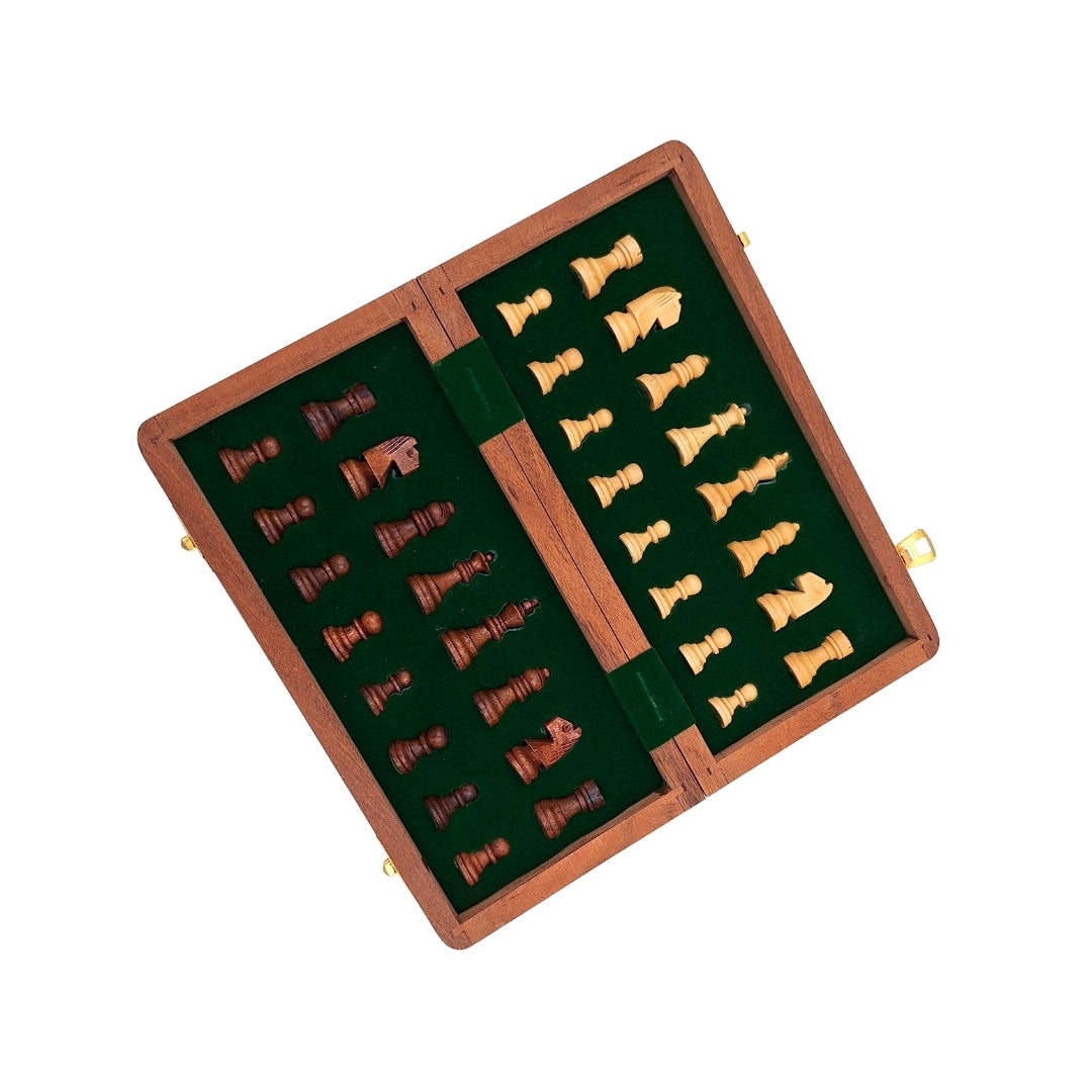 Magnetisch houten schaakspel 30x30cm opvouwbaar G614 met gravure
