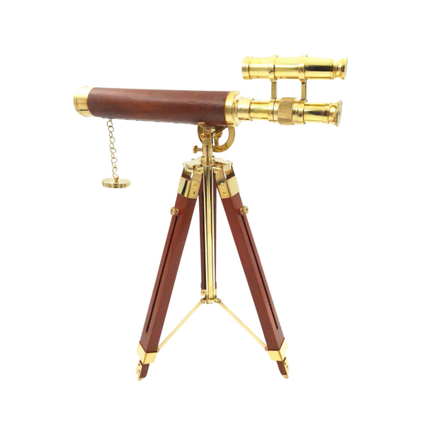 Messing telescoop op driepoot 57 cm met mogelijkheid tot personalisatie met gravure