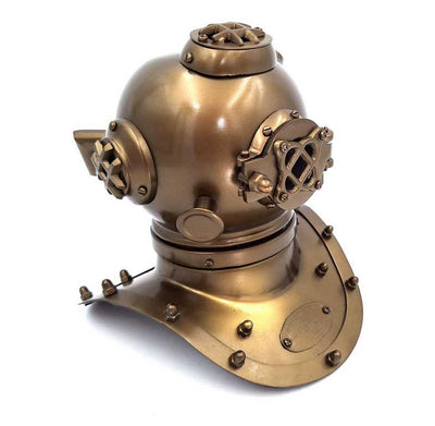 Gouden US Navy NC2084B-duikhelm van messing met mogelijkheid tot personalisatie door gravure