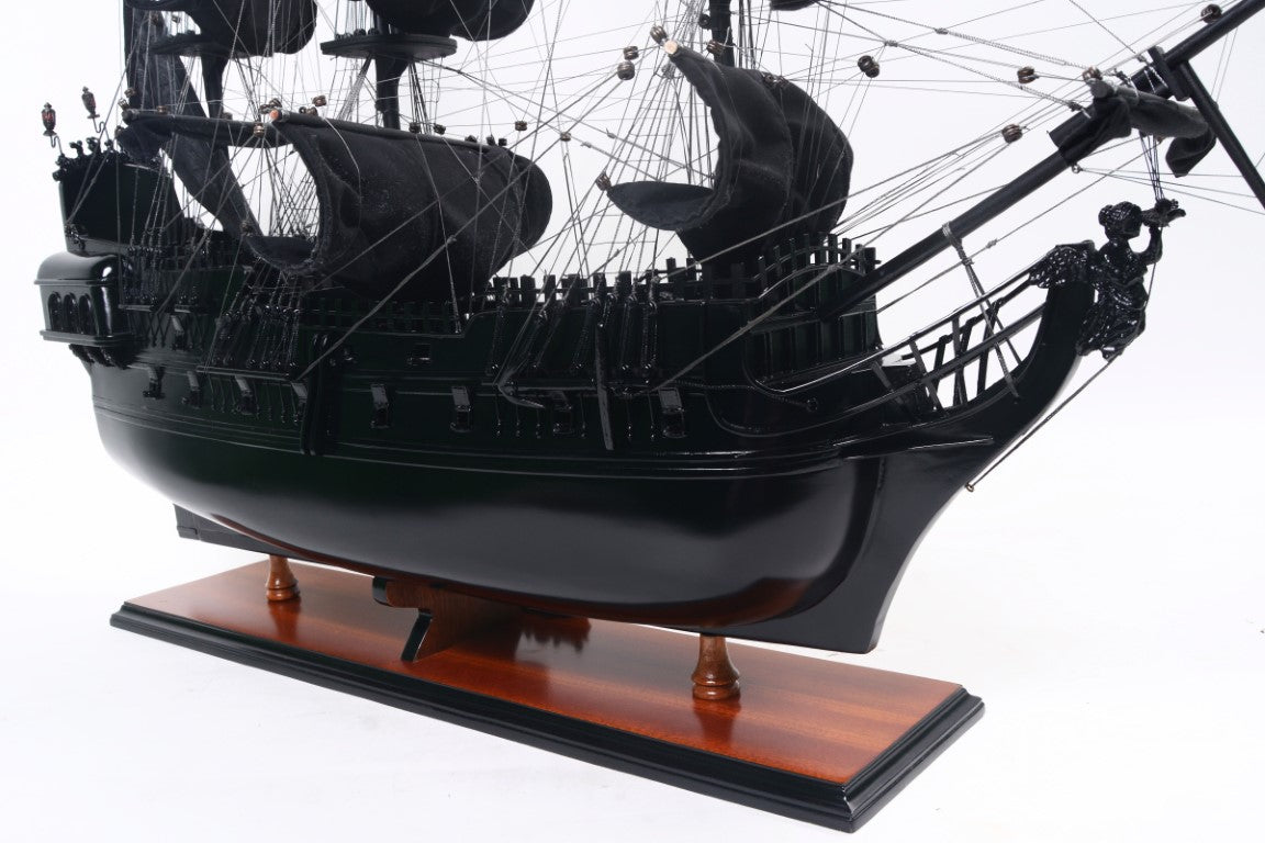 Model van het piratenschip Black Pearl BP80R met personaliseerbare gravure, lengte 89 cm, exclusief cadeau voor elke gelegenheid, kunstambacht, houten standaard
