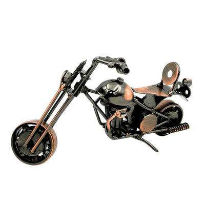 Modelmotor Chopper M33 met gravure - metaal, koper-antraciet, 15x6x9,5 cm