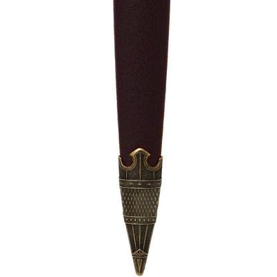 Decoratieve Tempeliersdolk in schede met gravure – replica van roestvrij staal, 40 cm