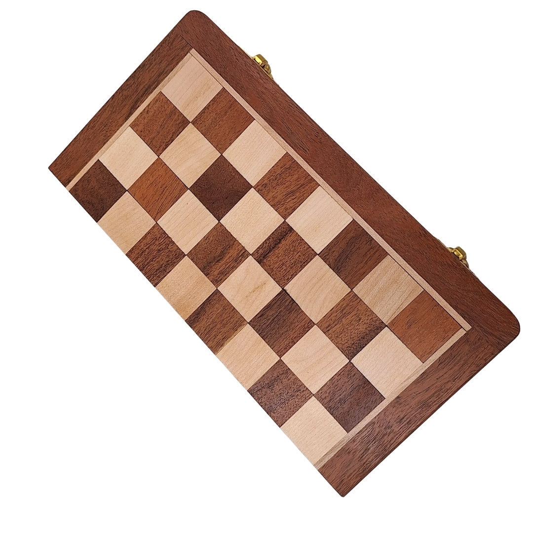 Magnetisch houten schaakspel 30x30cm opvouwbaar G614 met gravure