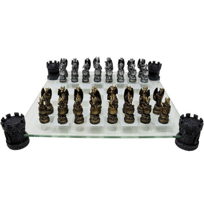 Fantasy drakenschaakspel met gepersonaliseerde gravure