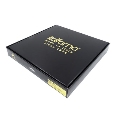 Exclusieve metalen schaakset Italfama 28x28 cm met mogelijkheid tot personalisatie met gravure, bruin-zwart schaakbord, goud- en zilverkleurige stukken