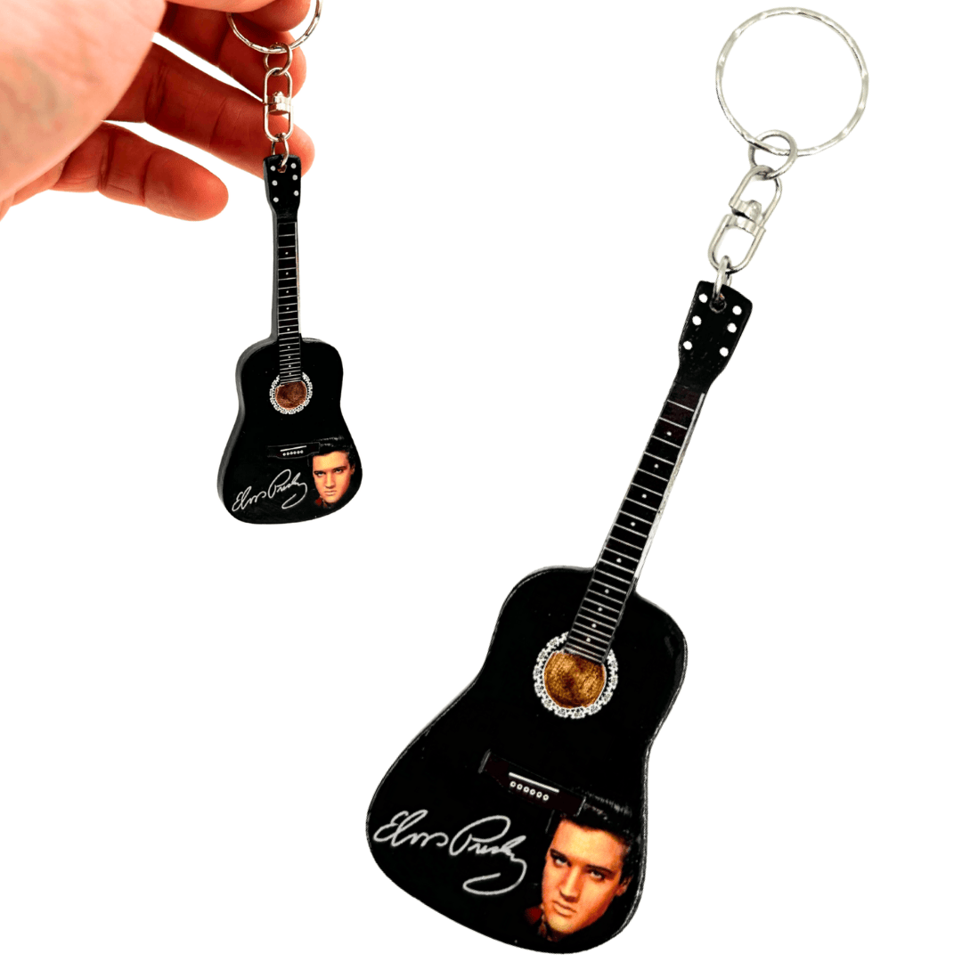 Elvis Presley Tribute-gitaarsleutelhanger met gravure
