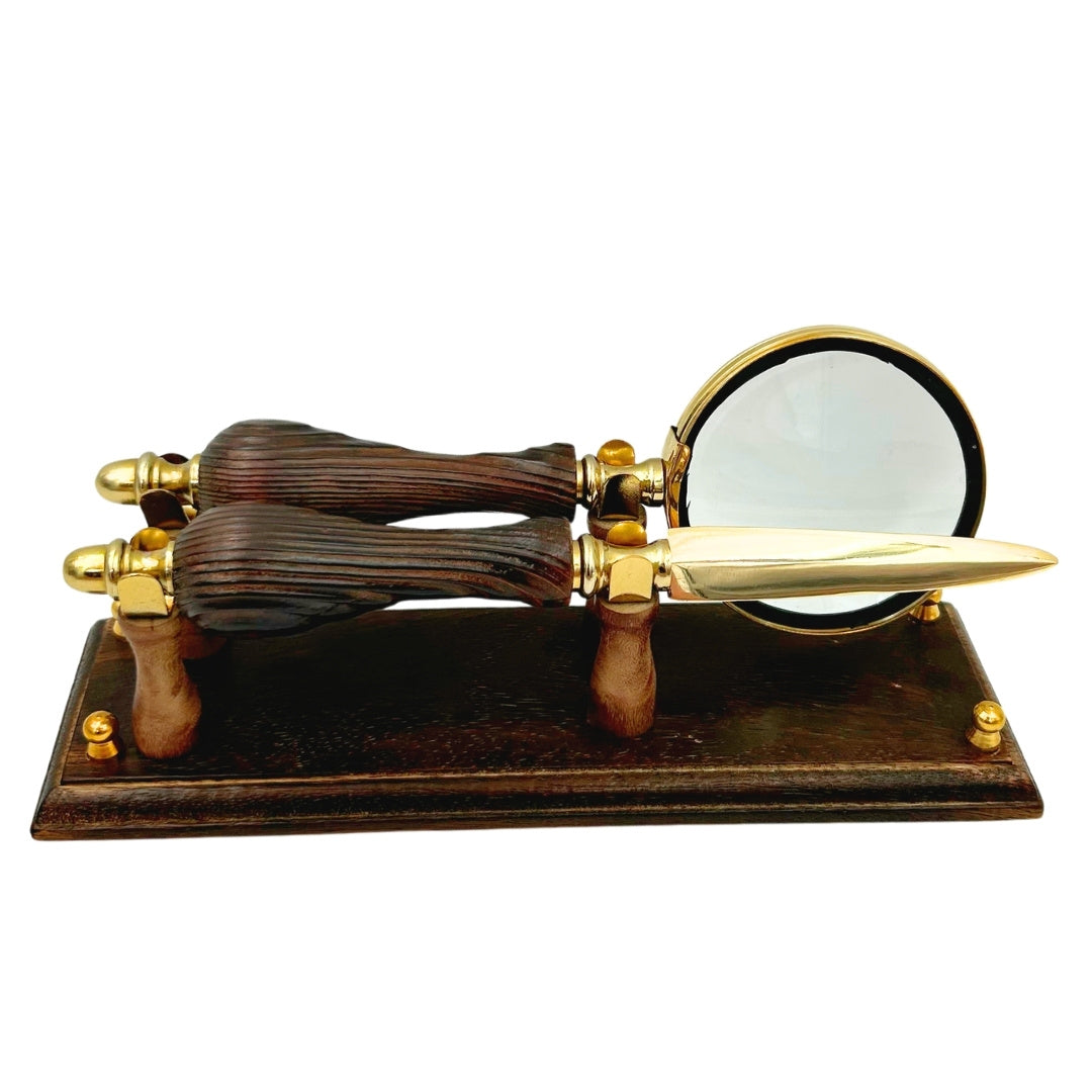 Stijlvolle retro bureauset met gravure