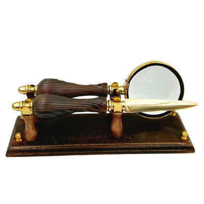 Stijlvolle retro bureauset met gravure