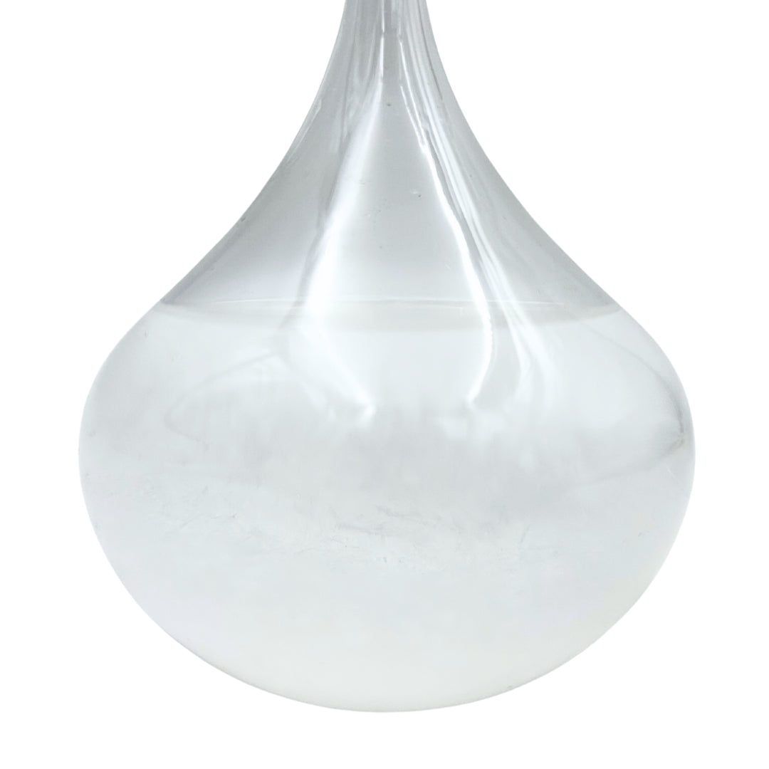 FitzRoy-stormbarometer - druppel Storm Glass met mogelijkheid tot personalisatie met gravure - elegant cadeau in druppelvorm, hoogte 11 cm, glazen vat met unieke kristallen die reageren op weersveranderingen