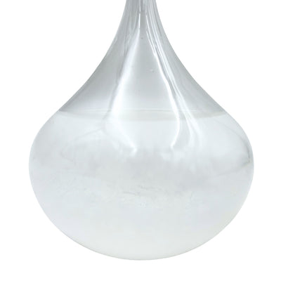 FitzRoy-stormbarometer - druppel Storm Glass met mogelijkheid tot personalisatie met gravure - elegant cadeau in druppelvorm, hoogte 11 cm, glazen vat met unieke kristallen die reageren op weersveranderingen